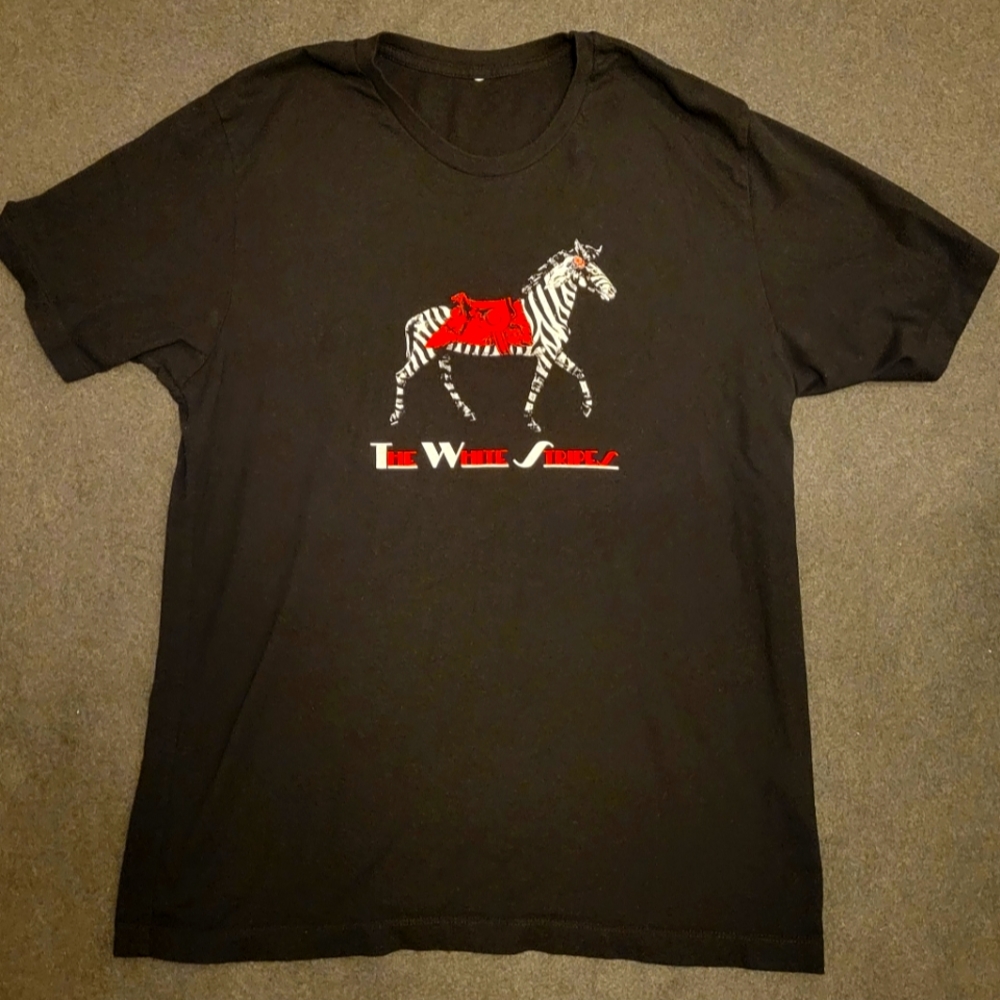 Vintage White Stripes T-shirt L